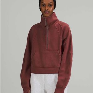 Lululemon SCUBA OVERSIZED HALF-ZIP FUNNEL NECK - Smoky Red - XS/S